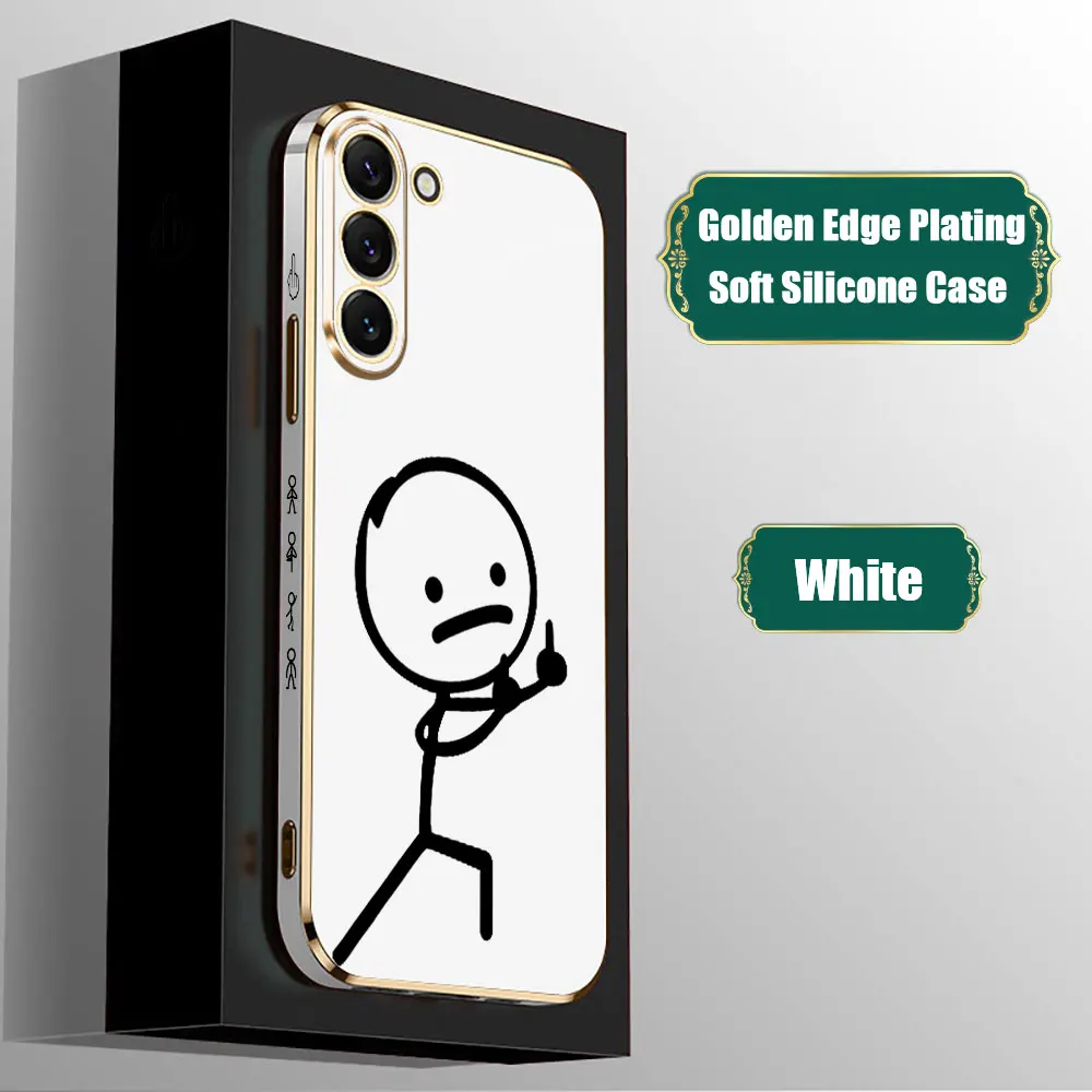 Funny Middle Finger Cute Man Case For Samsung Galaxy Note Ultra 20 10 9 8 Plus A15 A14 A13 A05 S M62 M53 M51 M33 M32 M31 Cover