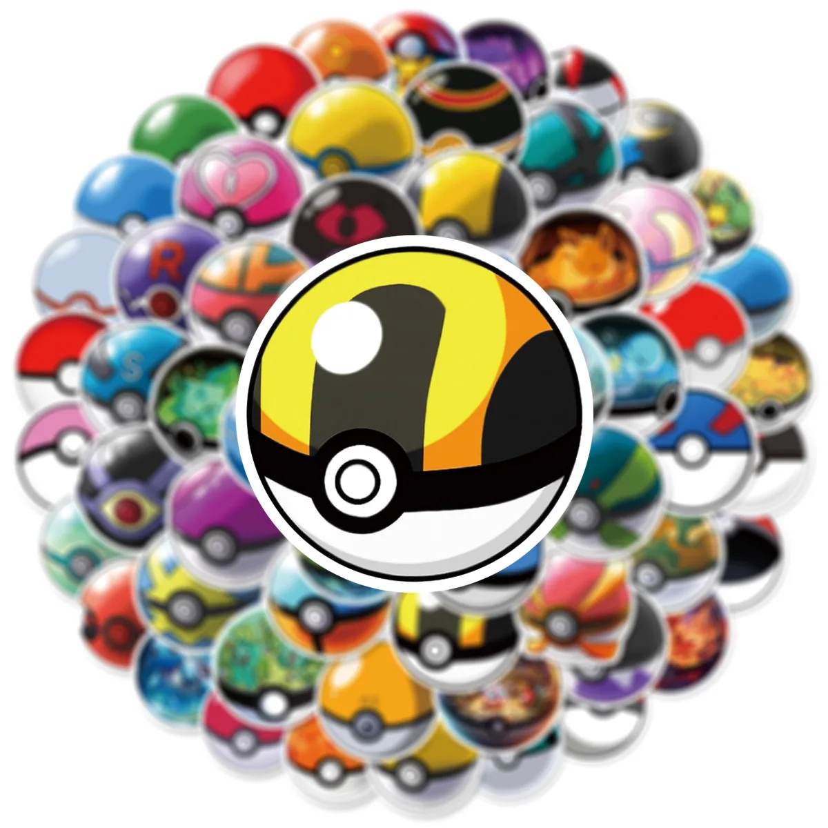 60PCS 만화 포켓몬 공 낙서 스티커 전화 태블릿 책상, 파티 장식 방수 어린이 고정 스티커