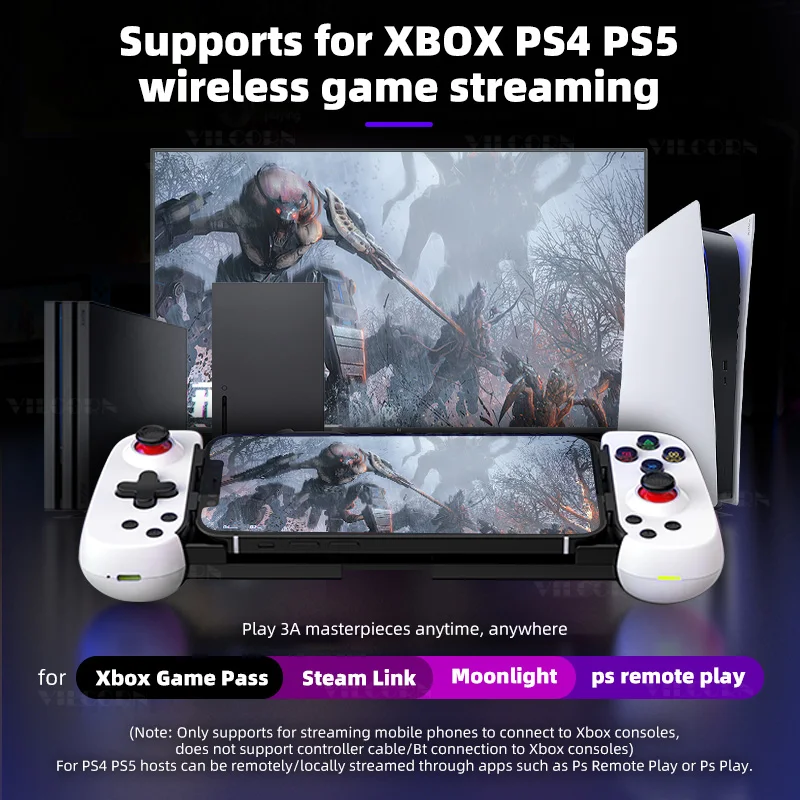 D6DP Wireless Gamepad 3D Joystick For Android/Ios/Switch/PC BT Extendable Gaming Controller supports XBOX PS4 PS5 Streaming