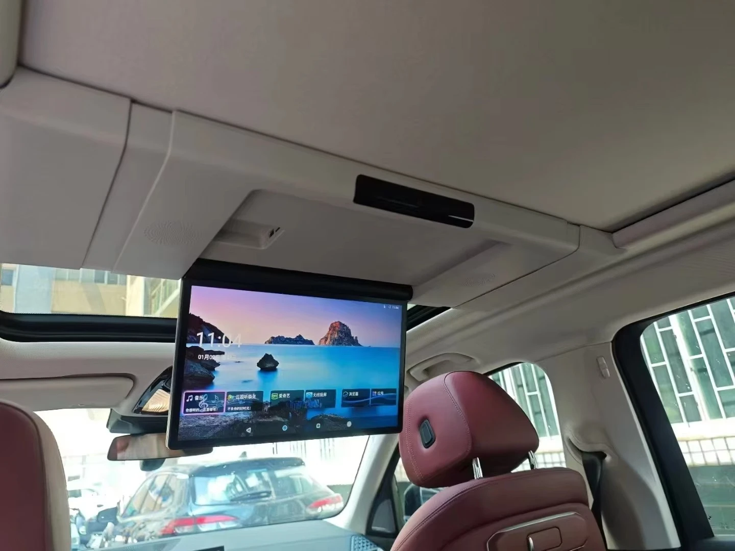 Panoramic Sunroof Car Fold Monitor Car Celling Monitor
