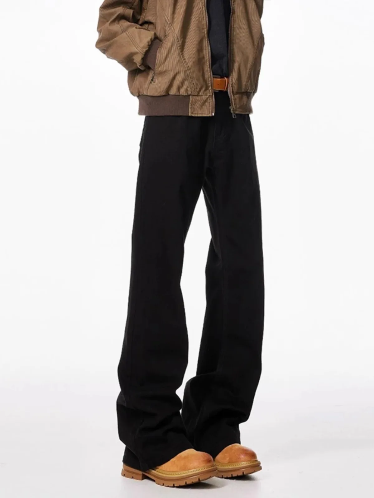 

High Waist Fleece Lined 517 Knife Men's Jeans Straight Leg Slimming Flared Pants for Autumn Winter Street Style