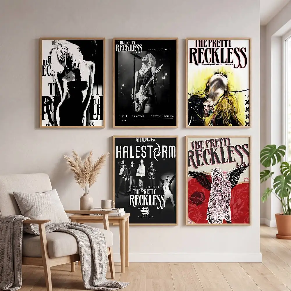 The P-pretty R-reckless Band DIY Poster Self-adhesive Art Waterproof Paper Sticker Coffee House Bar Room Wall Decor