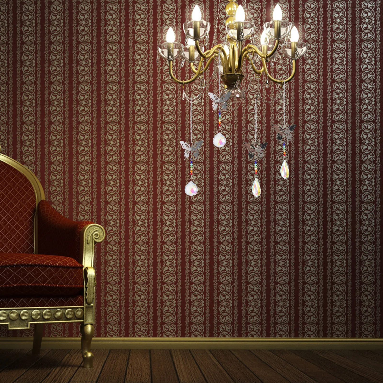 

2Pcs Crystal Hanging Ornament Window Pendant Rainbow Prism Sun Catcher Decorative Home Garden Charm Crystal Pendant