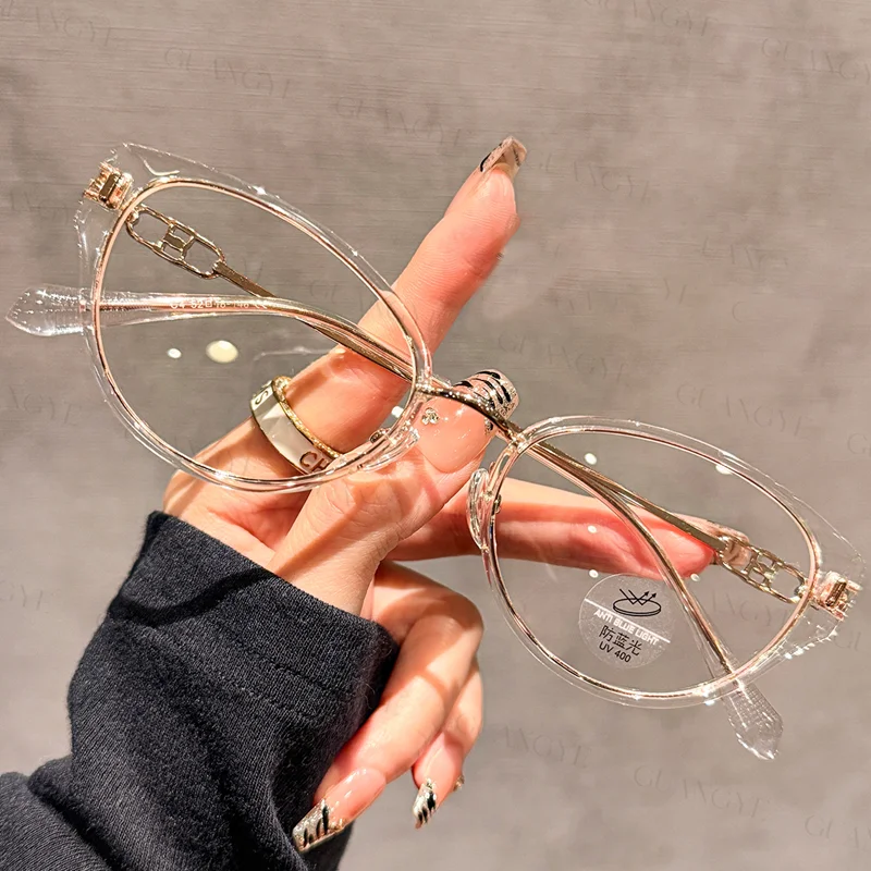 OKH Design Sense Trend إطار عين القطة TR90 إطار مضاد للضوء الأزرق لقصر النظر للرجال والنساء نظارات طبية للقراءة #3