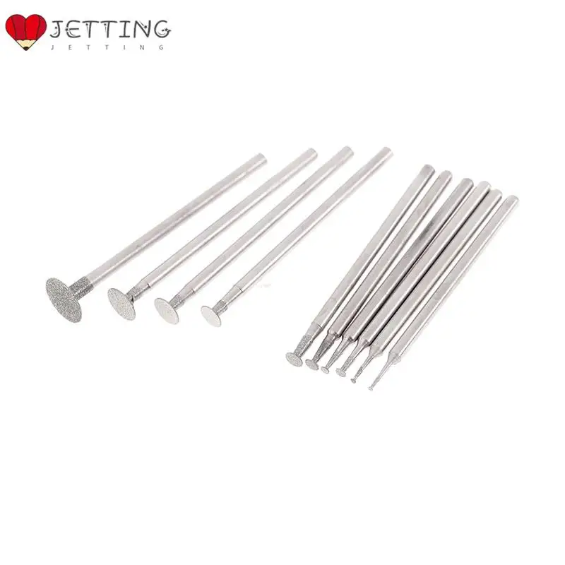 10Pcs Dremel Accesories 2.35mm Shank Diamond Mounted Point Grinding Head Stone Jade Carving Polishing Engraving Tools