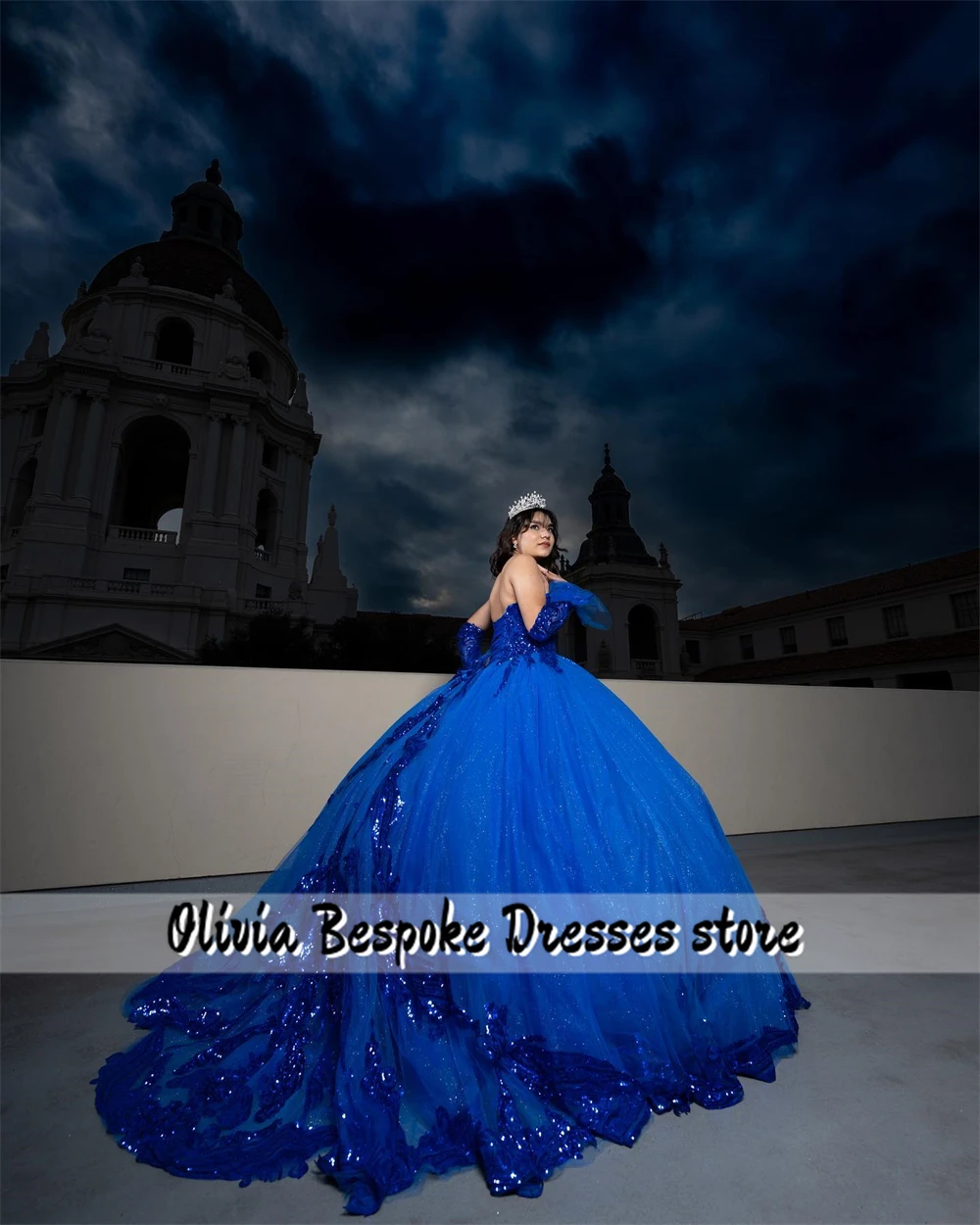 Robe de Quinceanera King Blue Sequin Appliques, robe de Rhavec manches, robe chérie personnalisée, remarquable, éducatif, 15 ans