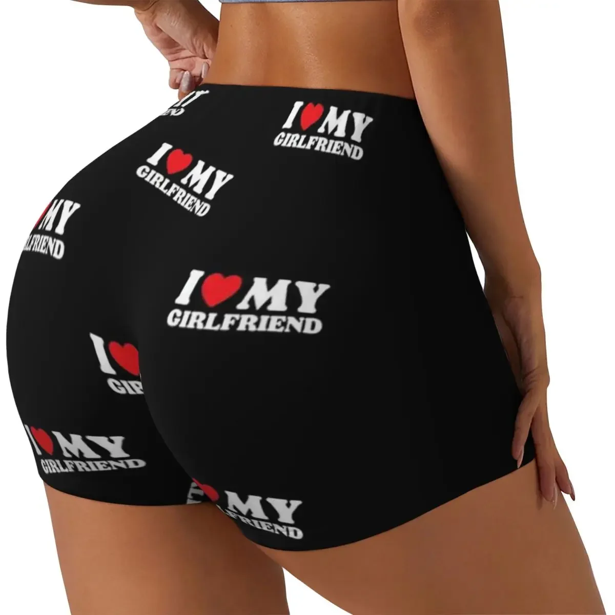 Custom I Love My Girlfriend 1 Women Gym Workout Running Shorts Athletic Volleyball Biker Yoga Shorts