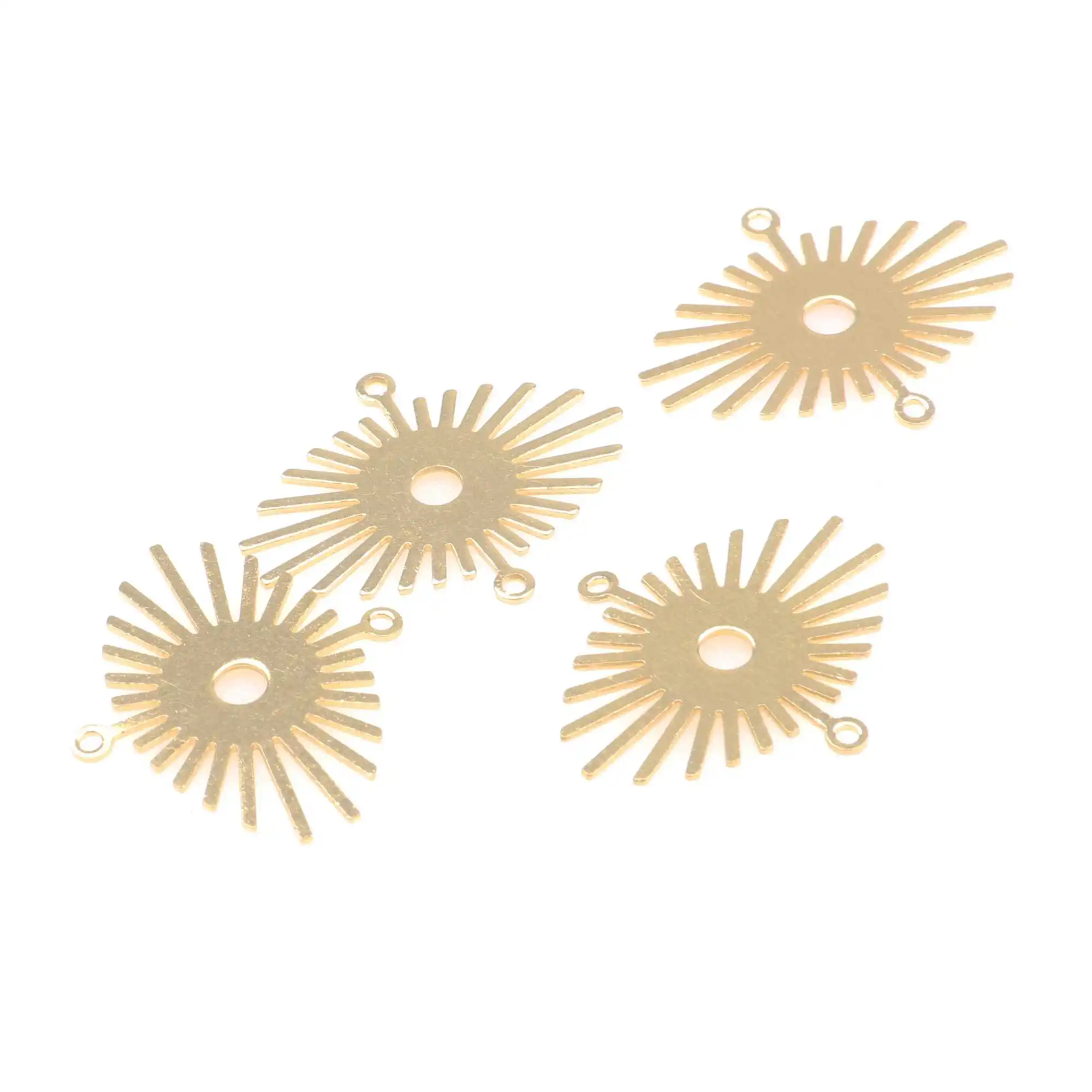 Hammered Charms,Brass Sun Shaped Pendant,Findings Accessories For Diy Earrings Necklace Bracelet DIY Making,Jewelry Supplies