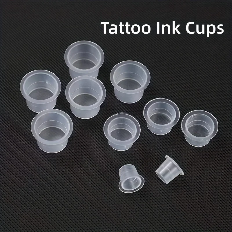100Pcs S/M/L/XL Disposable Tattoo Ink Cup Plastic 8-23mm Permanent Makeup Pigment Clear Holder Container Cap Tattoo Accessory image 4