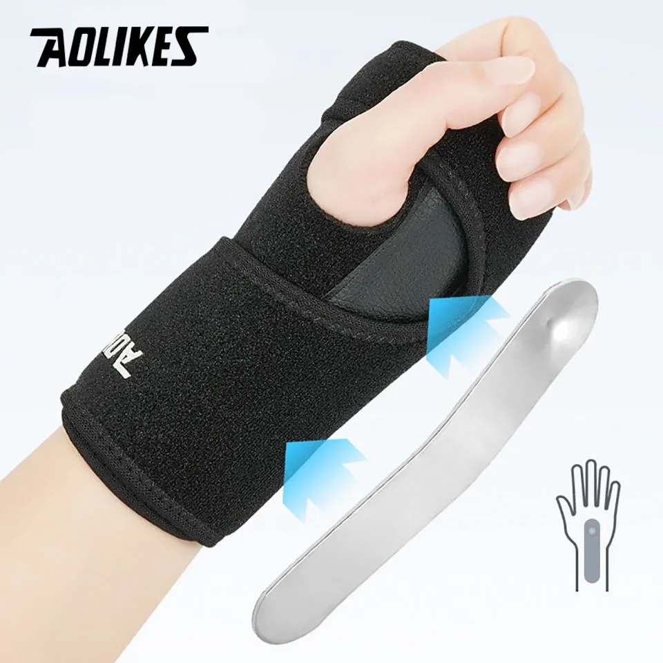 GTUBIKE 1-teilige Karpaltunnel-Handgelenkstütze mit Metallschiene für Damen und Herren, verstellbare Handgelenkstütze, Stabilisator für Handsehnenentzündung