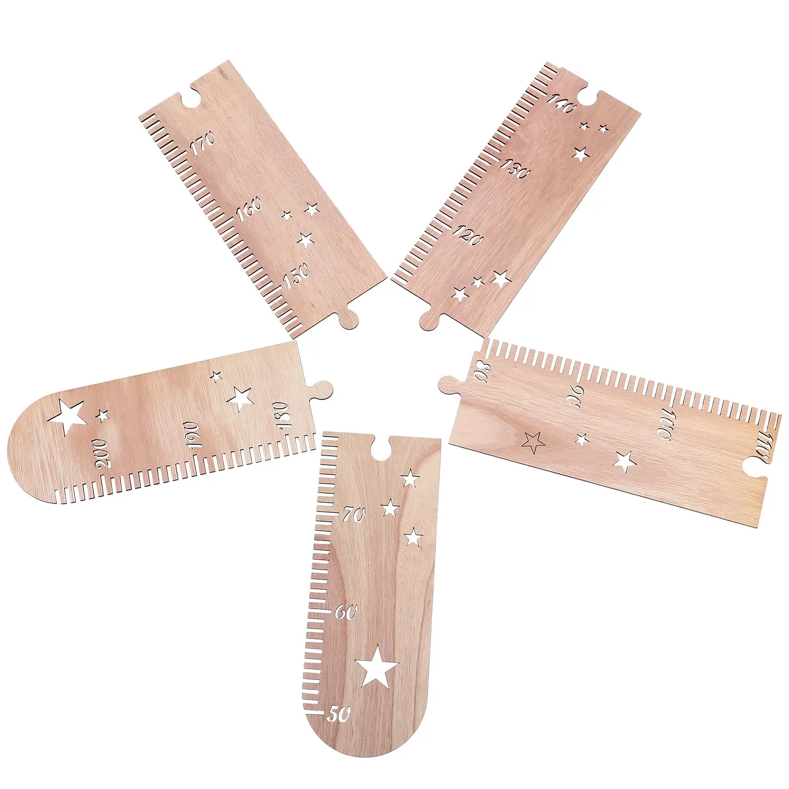 

1Set Wooden Star Pattern Growth Chart Height Measurement Ruler Wall Hanging for Kids Room Nursery Playroom Decor Child Height