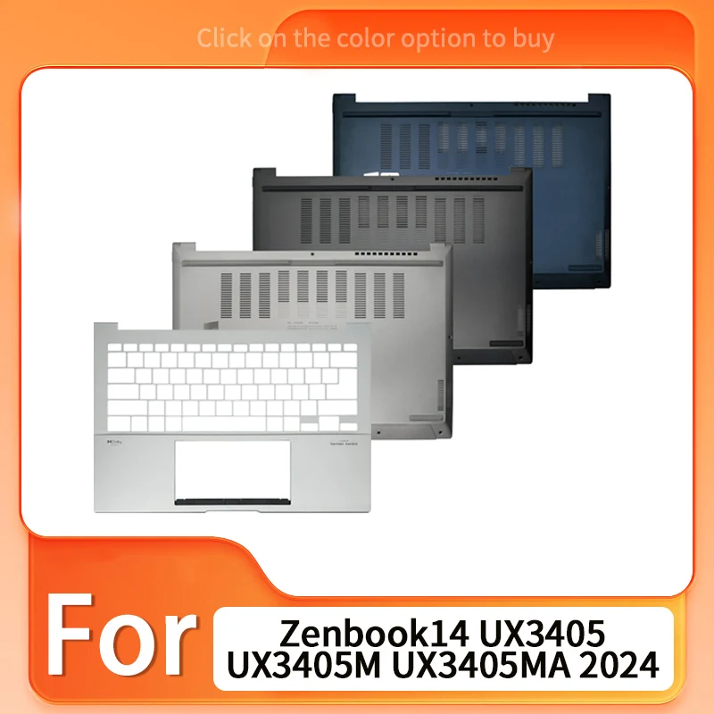 New Cover For Zenbook14 UX3405 UX3405M UX3405MA 2024 Palmrest Upper Top Lower Bottom Base Cover Case Silver/Gray/Blue