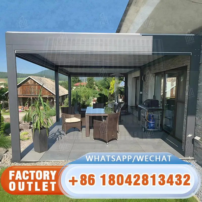 2025 Лидер продаж, современный уличный биоклиматический алюминий 3x3 м 3x4 м 4x3 м 4x4 м 6x4 м 4x6 м 8x4 м 4x8 м пергола
