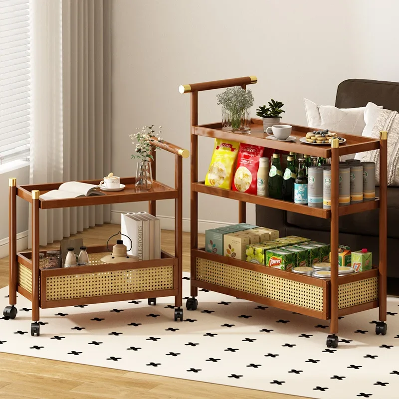 Мобильная тележка, прикроватная тумбочка, стеллаж для хранения, ретро-диван для гостиной, приставной шкаф, журнальный столик, тележка для закусок