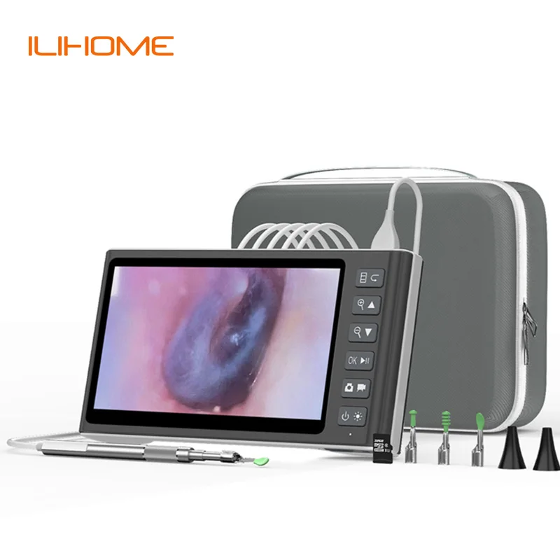 7 Inch IPS Screen Otoscope Camera HD1080P 3.9MM USB Ear Inspection Endoscope Waterproof Ear Cleaner Ear Spoon TF Card Tool Case