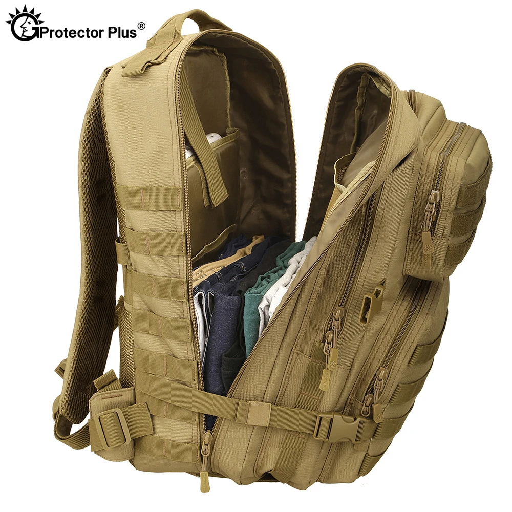 Protetor plus mochila 45l tático militar grande capacidade à prova dwaterproof água esporte ao ar livre camo viagem acampamento saco durável