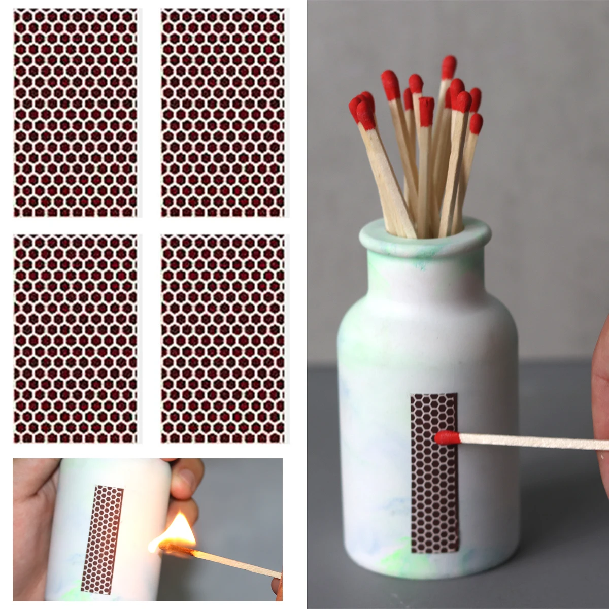 Matchstick Striker Adhesive Matches Flame Paper Match Stickers Craft DIY Match Striker DIY Scented Candle Accessories