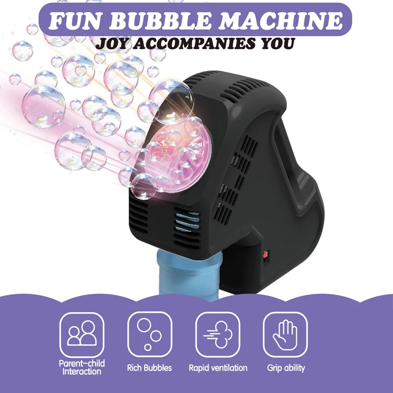 Fully automatic handheld/floor standing children's bubble toy light bubble machine outdoor activity without battery bubble water