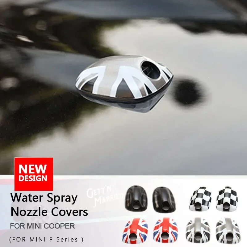 2pc Car Wiper Water Spray Nozzle Covers For MINI Cooper F56 Countryman Clubman For F54 F55 F57 F60 For Mini Cooper Accessories