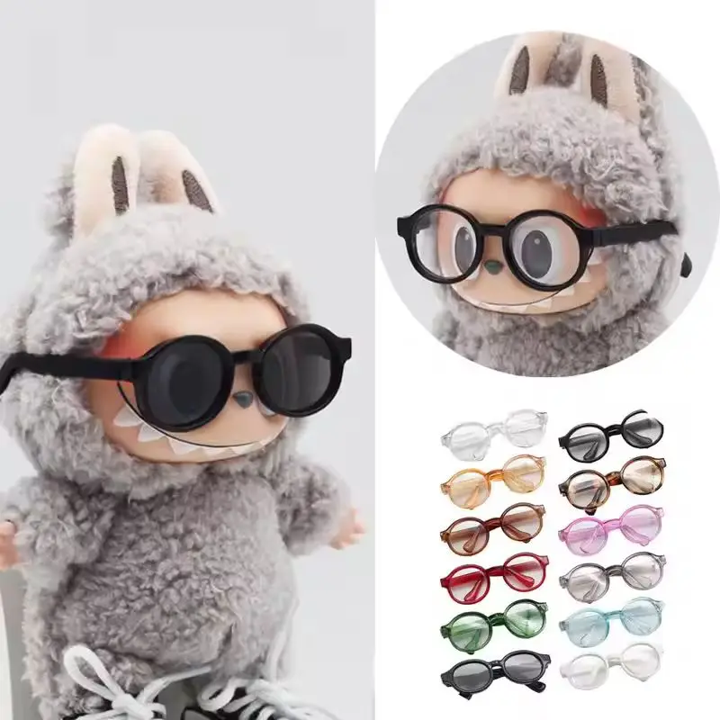 6.5cm 9cm labubu Transparent Plastic Glasses For 1/8 1/6 1/3 1/4 BJD for Labubu MSD SD Plush for EXO Doll sunglasses