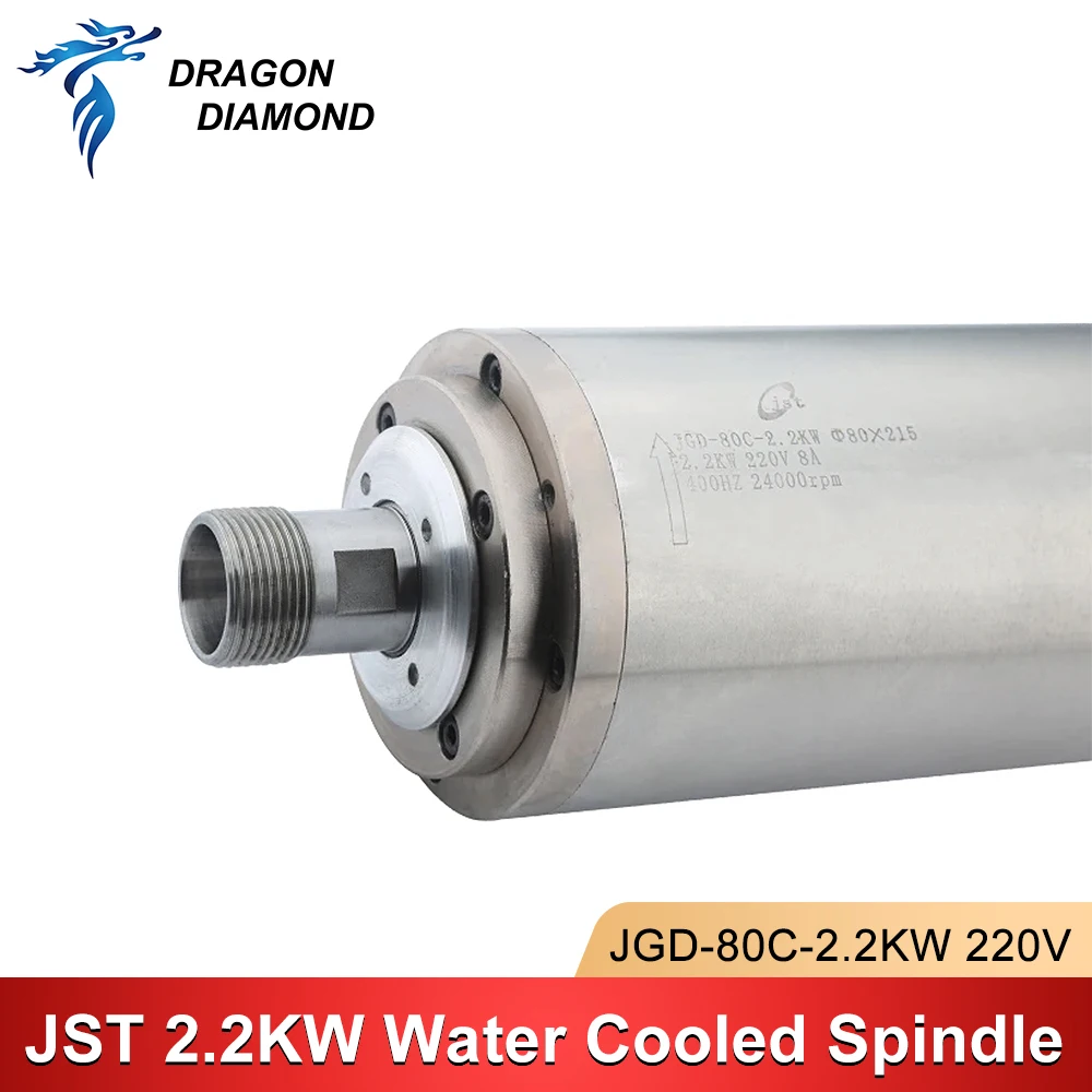 

Original JST 2.2KW Water Cooled Spindle Motor 220V/380V ER20 For CNC Milling Woodworking Advertising Engraving Machine