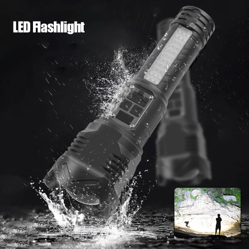 

Powerful LED Flashlight Super Bright Rechargeable Portable Ultra Power Torch Lamp Outdoor Emergency Camping Lantern