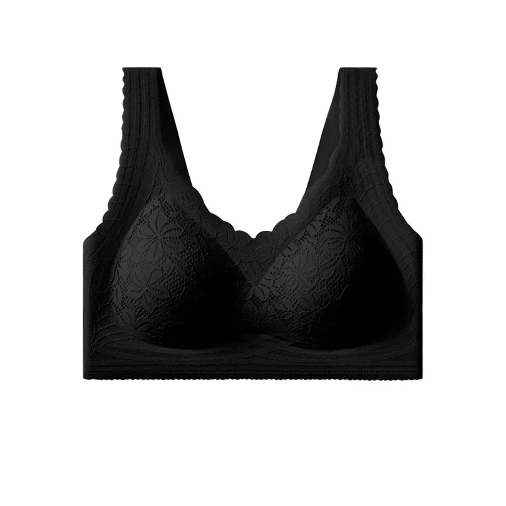 

Comfortable Push Up Wireless Deep V Bra Shockproof Anti-sagging Lace Mesh Bra Thin Lingerie Underwear Women Gifts