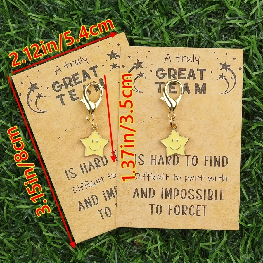 12-teiliges Stern-Schlüsselanhänger-Set – inspirierendes Teamgeschenk aus Legierung für Weihnachten, Erntedankfest, Neujahr – Detail 2