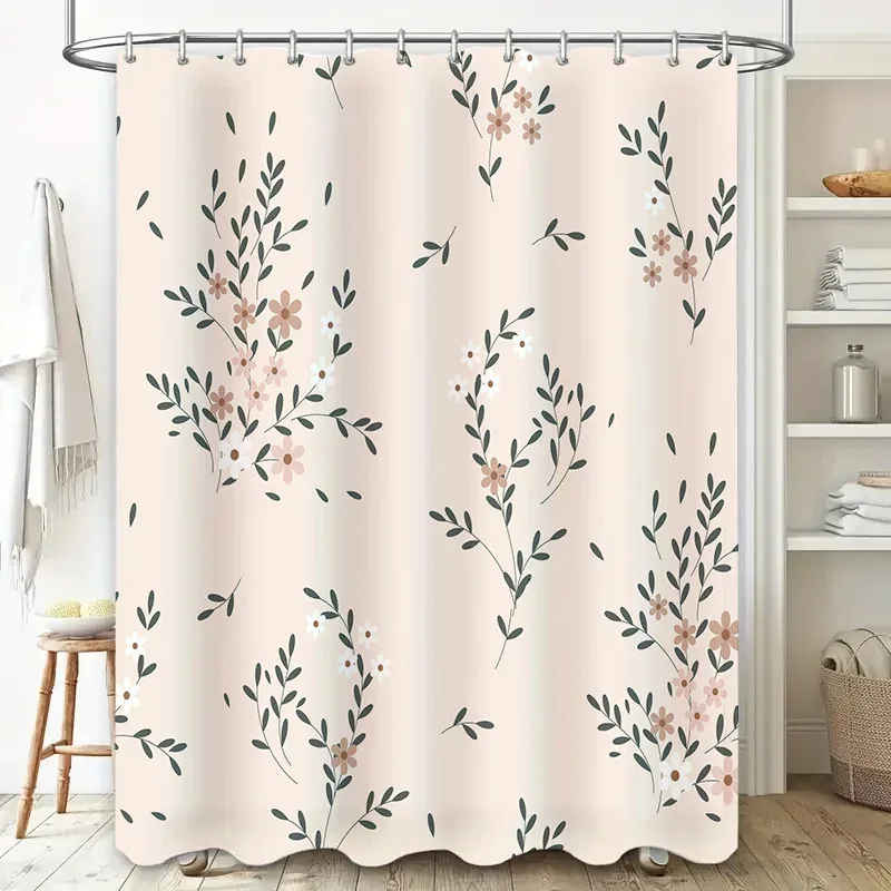 

LXL01Элегантная занавеска для душа в ванной с цветочным узором, водонепроницаемая, современный дизайн для домашнего декора, доступна в различных размерах6Jm%