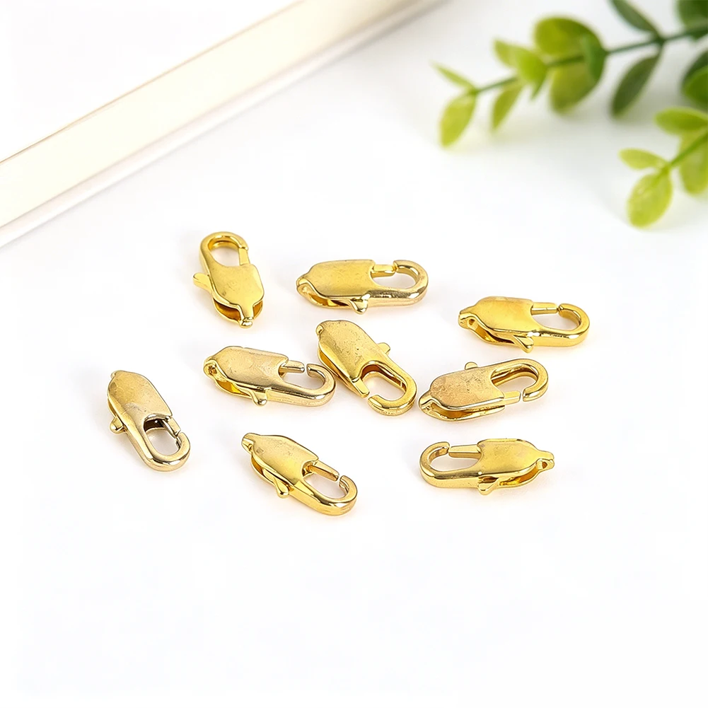 10PCS Gold Lobster Clasps Versatile Jewellery Components Vintage Exquisite DIY Necklace Bracelet Ankle Chain Making Accessories