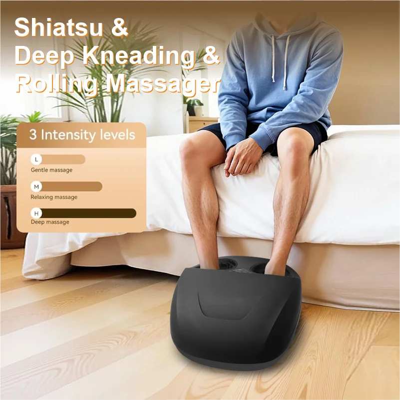 Ankle, Instep, Heel, Arch, Foot Tip Massager with Heat Delivers Relief for Tired Muscles & Plantar Deep Kneading Foot Massager