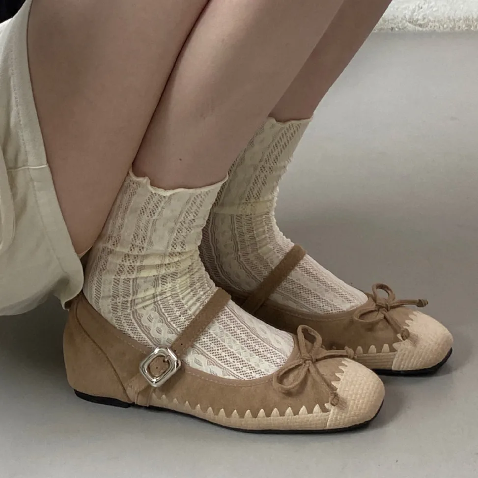 

IPPEUM Женская обувь Мэри Джейн, новинка 2025, модные балетки на плоской подошве, туфли-лодочки с круглым носком