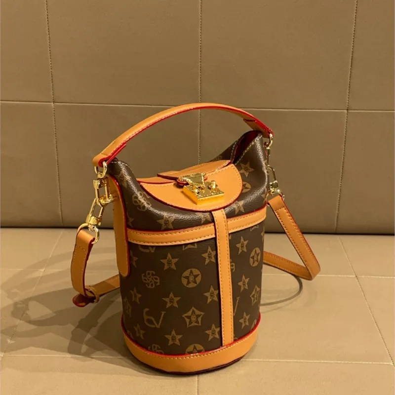 Light luxury brand women\'s bag bucket bag 2024 new high-end feeling autumn and winter fashion explosive handbag crossbody bag