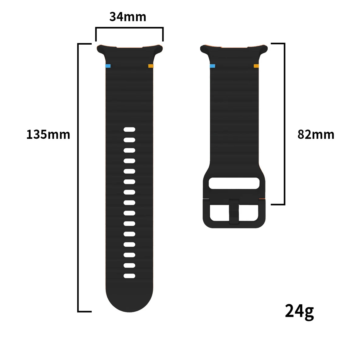 2PCS Silicone Strap For Samsung Galaxy Watch Ultra 47mm Band Accessories Smartwatch correa Galaxy Watch 7 Ultra Sport Bracelet