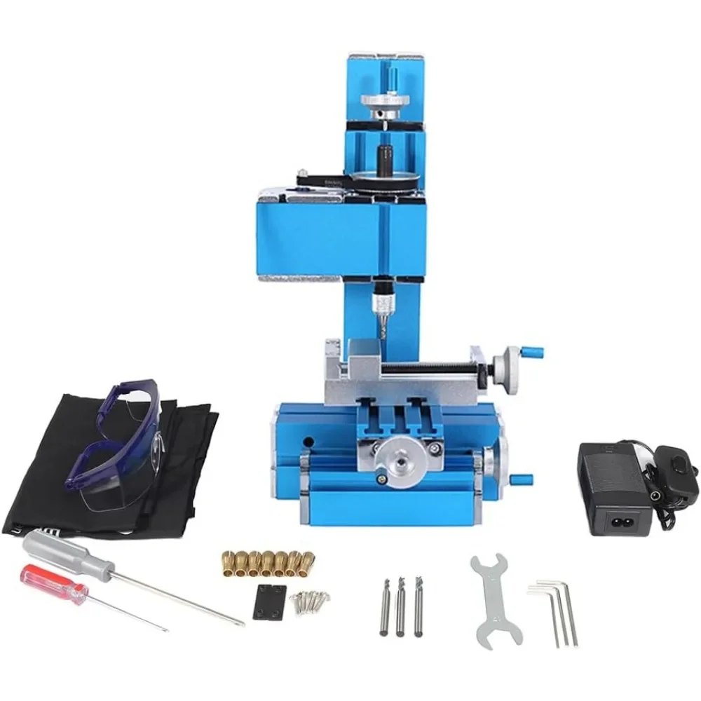 Mini Metal Milling Machine Motorized Metalworking DIY Tool Benchtop Woodworking for Hobby Science Education Modelmaking