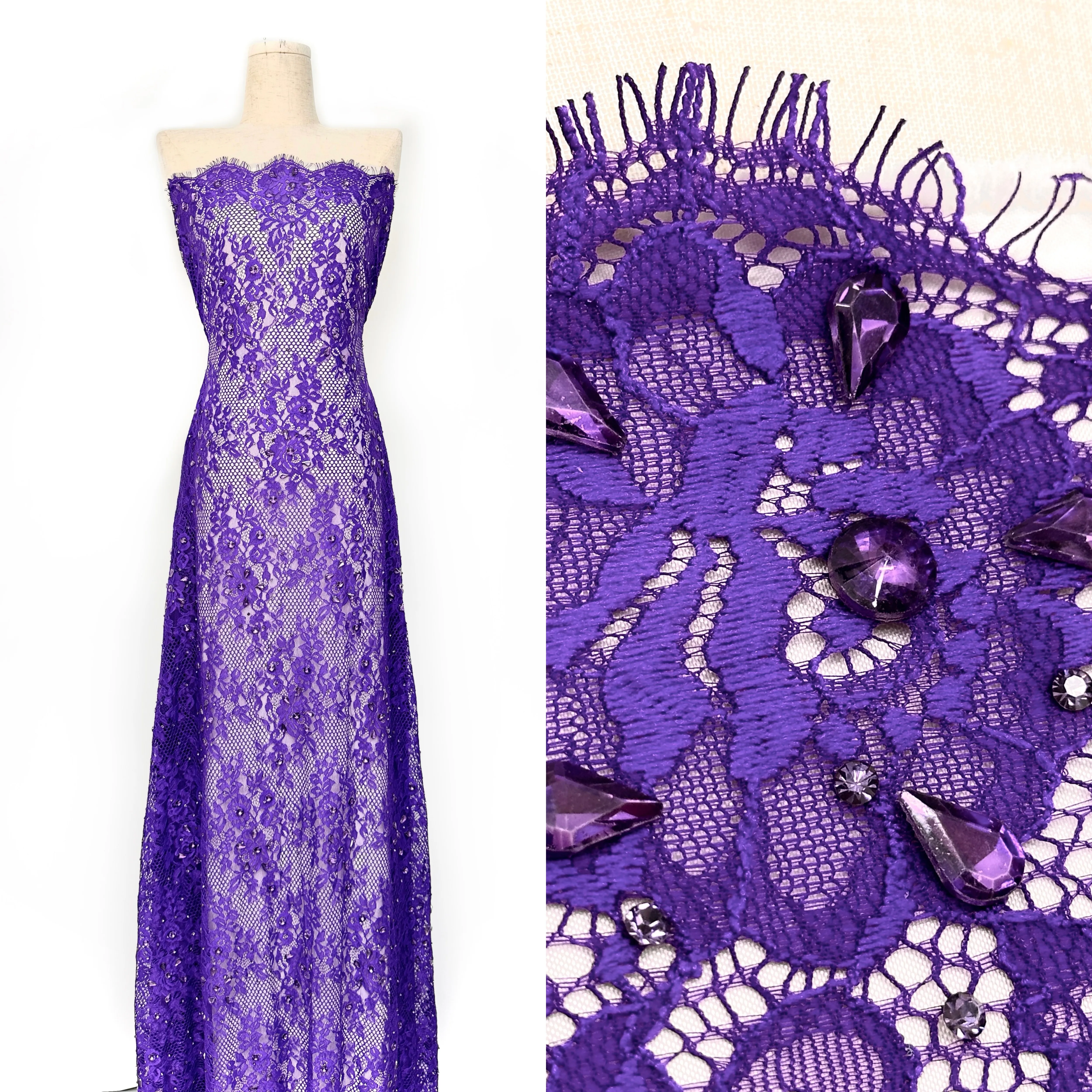 

Роскошная европейская свадебная фиолетовая французская тюлевая ткань с блестками и бусинами в нигерийском стиле, ткань для свадебного платья для вечеринки, кружево