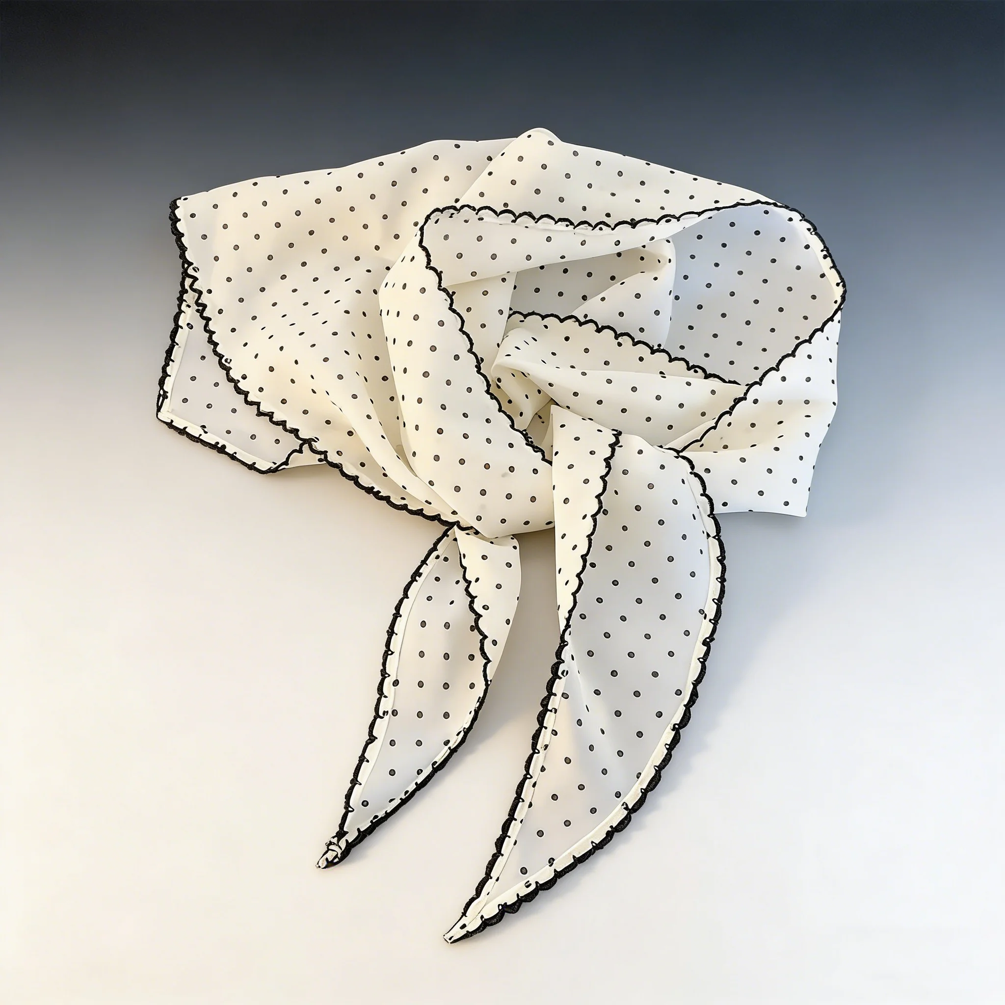 

Женский летний модный универсальный шелковый платок с точками и треугольным узором, тонкий шейный платок для путешествий, аксессуар для укладки волос и головы