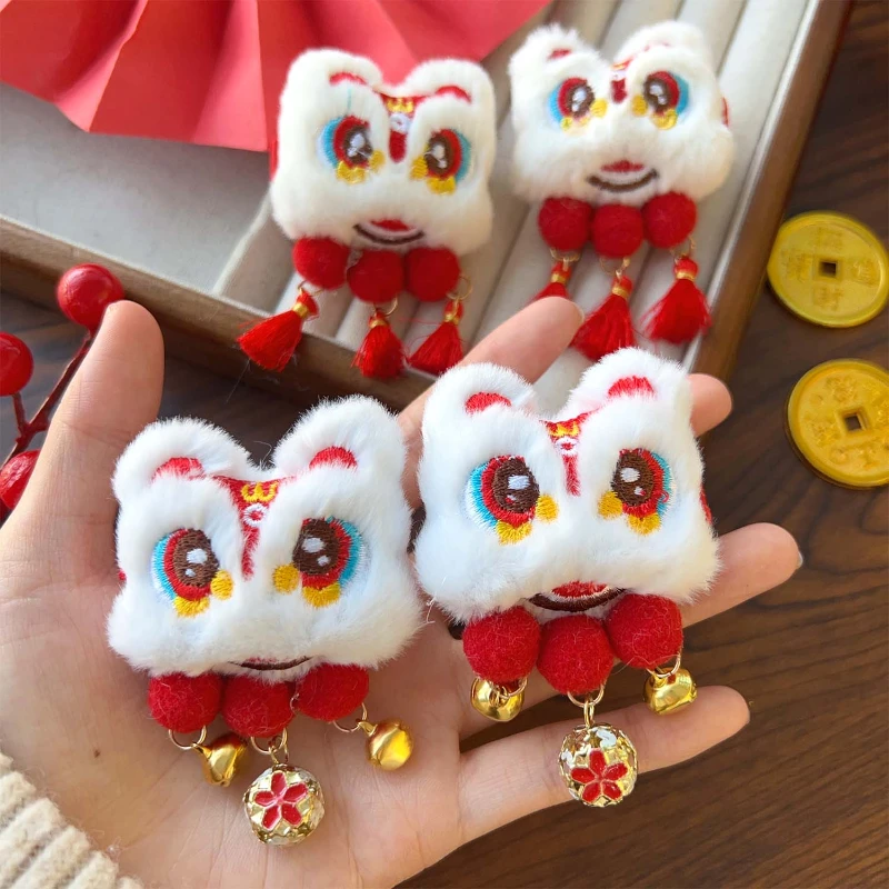 Girl's Hair Accessories Chinese Style Hair Cards Children's New Year Fans Ancient Style Hair Clips Hanfu Headwear New Year Gifts