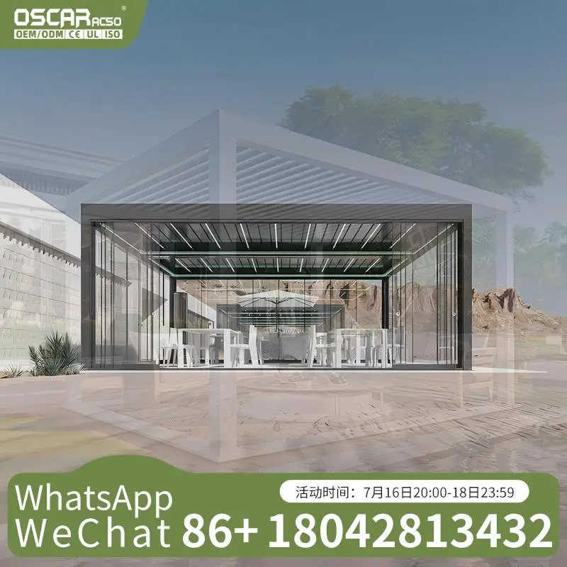 

Popular Design Waterproof Electric Aluminium Custom Motorized Louver for Garden Patio and Backyard Pergola