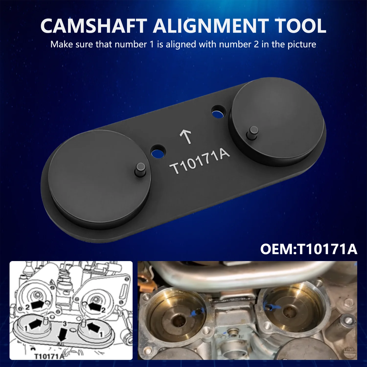 Engine timing lock tool kit for Volkswagen Golf Polo Audi A3 A1 Seat Ibiza Leon Skoda Octavia Fabia, T10171A T10170
