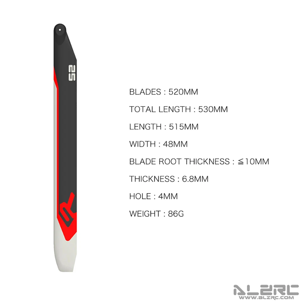 ALZRC Neue R Serie 360 MM 380 MM 420 MM 520 MM 700 MM Carbon Faser Haupt Schwanz paddle Für Alzrc 420 R42 RC Hubschrauber Extreme 3D Flug – Detail 27