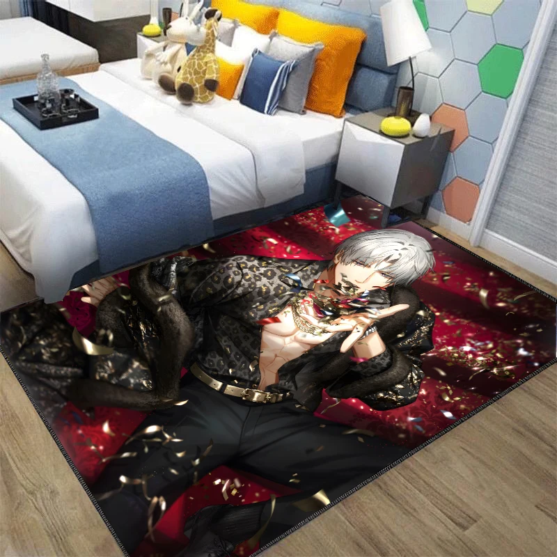 Cartoon Carpet Light and Night Love Anime Floor Mat Two-dimensional Room Decoration Bedroom Rectangular Bedside Blanket