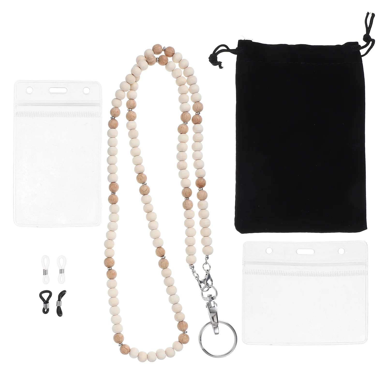 

ID Card Holder Lanyard Badge Necklace Jewelry Beaded Teacher Cruise Beads Zinc Alloy