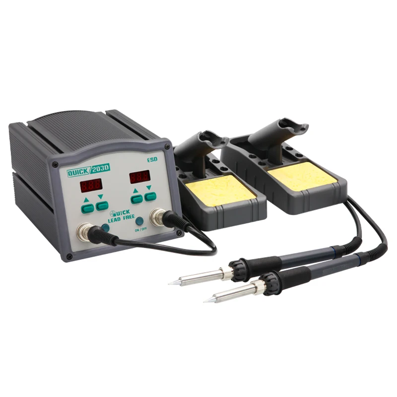 Dual Soldering Handle Digital 110V/220V for 203D 90W Station Rapid Heating with Dual Working Station 80-480 Temperature Range