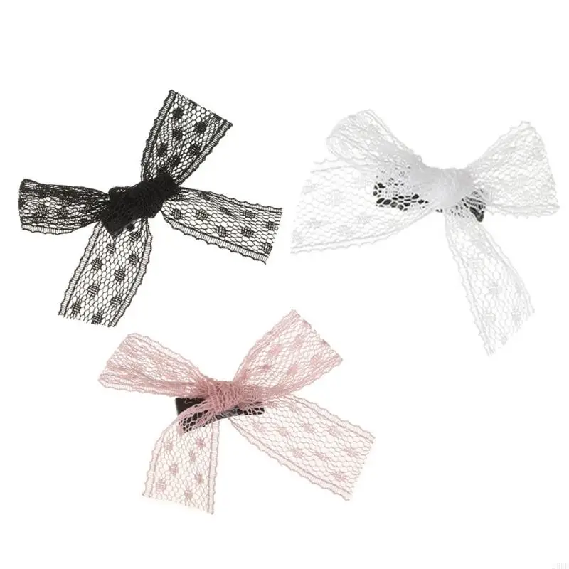 

29EE Sweet Ballet Lace Bow Hair Clip Lazy Hairpin Duckbill Hairclips Hair Barrettes Women Side Bangs Hair Styling Tool 10PCS