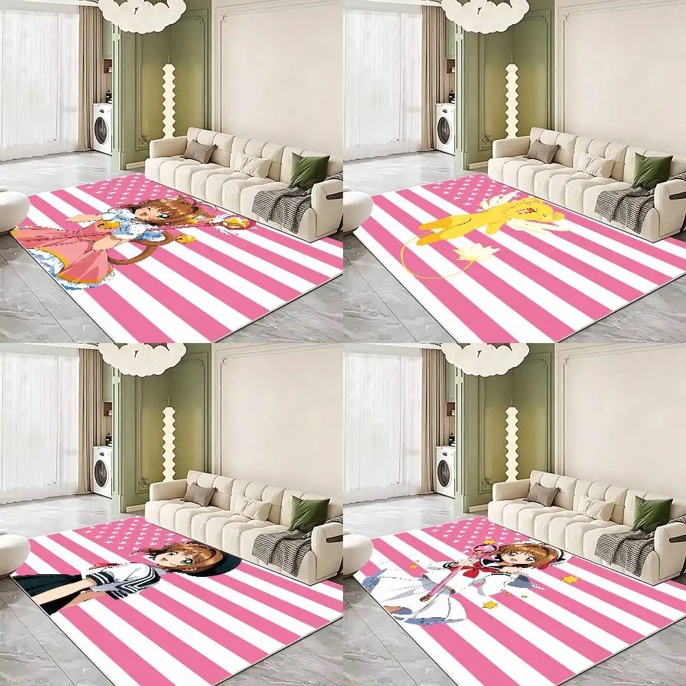 S-Sakura Kinomoto Floor Mat Rugs Soft Bedroom Floor Anti-skid Household Carpets