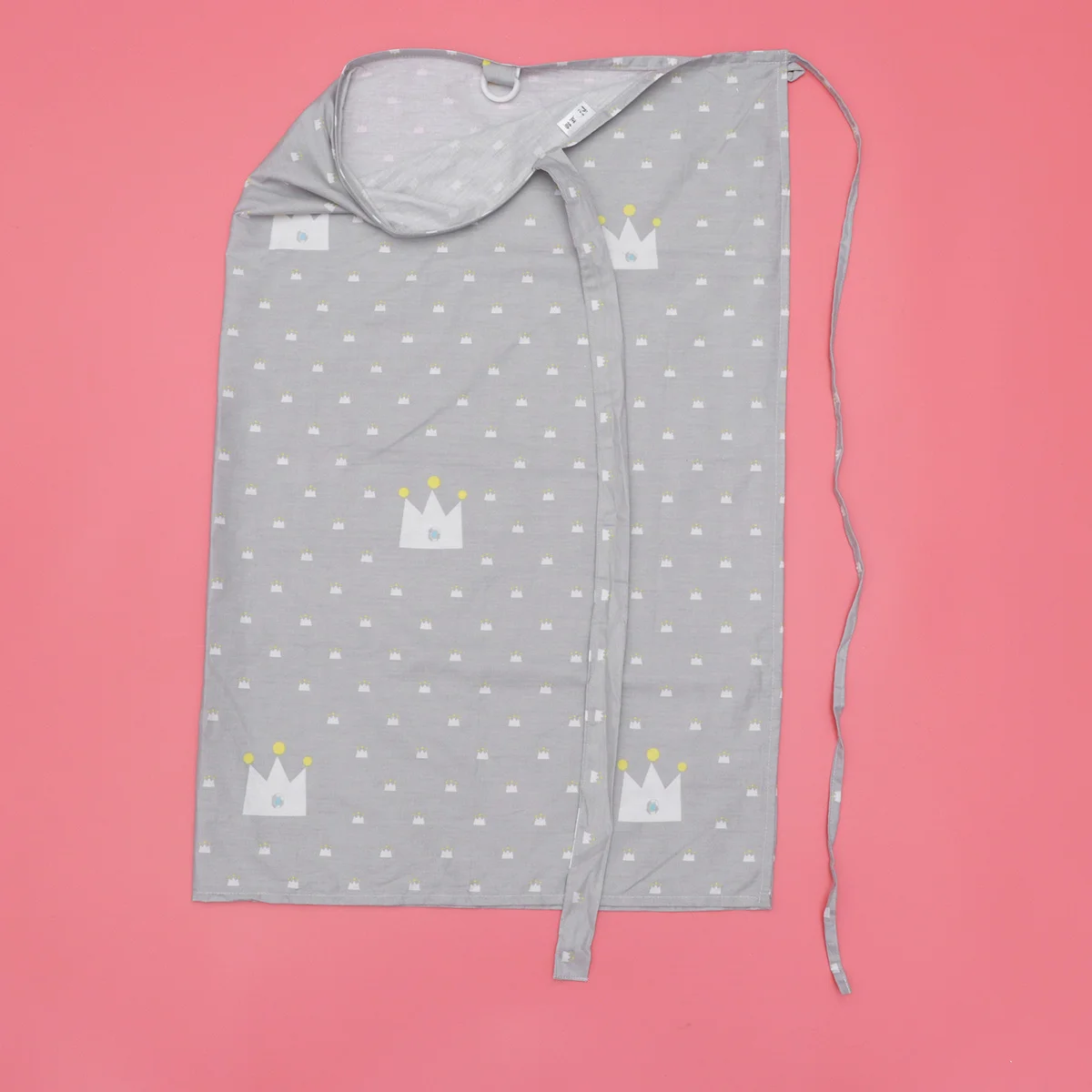 غطاء رضاعة قطني مع عباءة للرضاعة الطبيعية بطباعة تاج رمادي للنساء للاستخدام الخارجي أثناء السفر والمشي #1