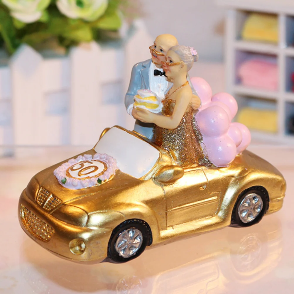 

1Pcs Standing Crafts Decoration Golden Wedding Car Desktop Ornament Piggy Bank for Home Decor Crafts Decoration