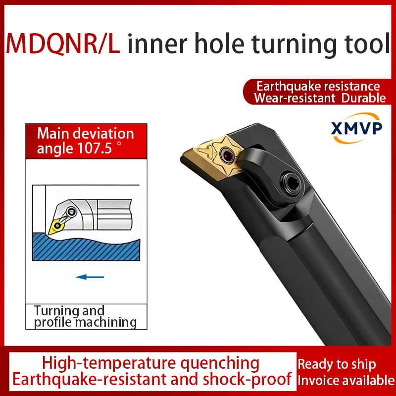 CNC tool 107.5-degree inner hole turning tool holder MDQNR inner hole pressing plate type boring machine rhombic tool rest