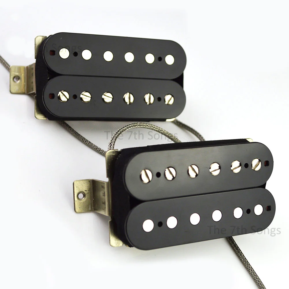 PAF IV ألنيكو 4 50 مللي متر تباعد هامبوكر LP الغيتار الكهربائي لاقط عادي المينا سلك طويل الساق 2-موصل سلك أسود كريم زيبرا